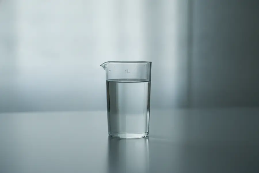 Литровый мерный стакан с водой
